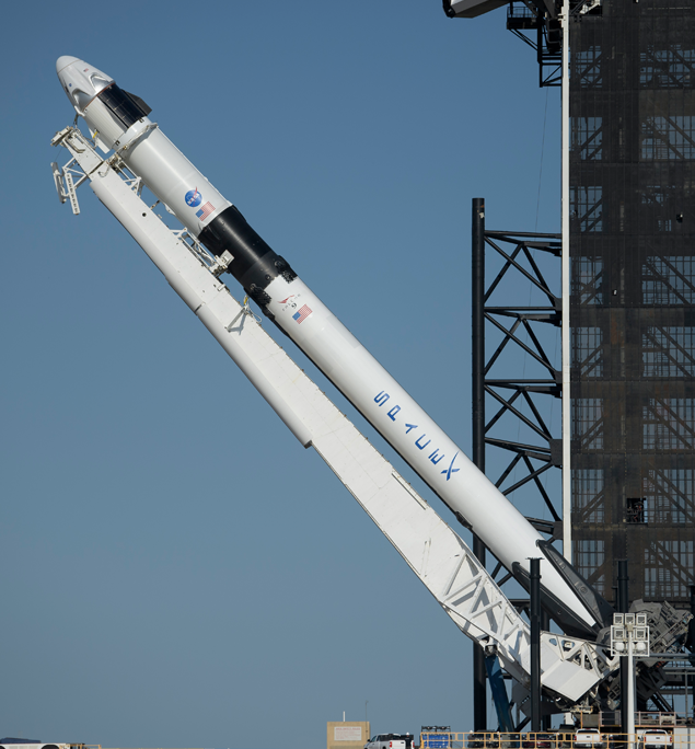 SpaceX Rocket Prepared for Demo-2 Mission